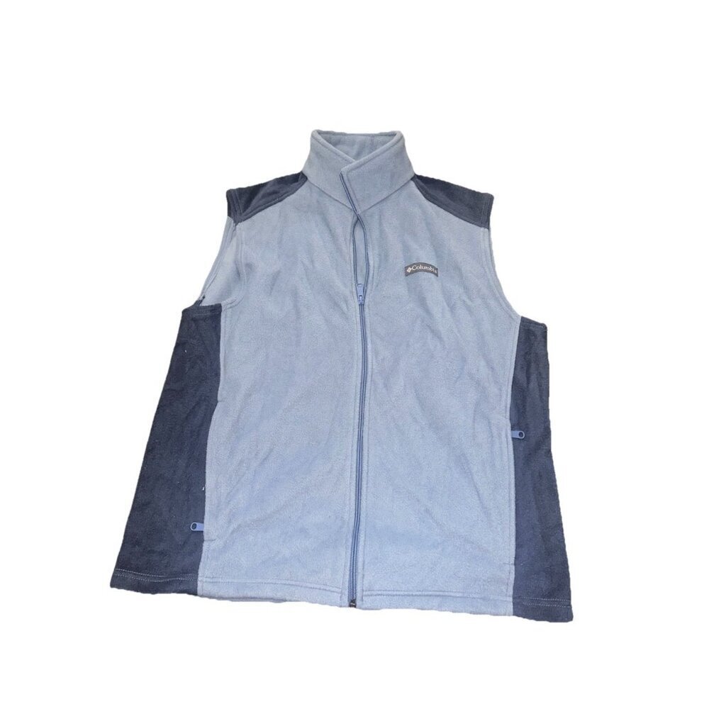 Columbia Vest Mens Large Blue Full Zip Fleece Outerwear Outdoors Camping
